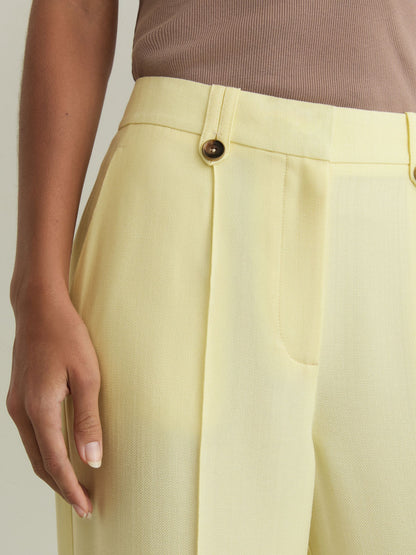 Wide-Leg Suit Trousers in Yellow