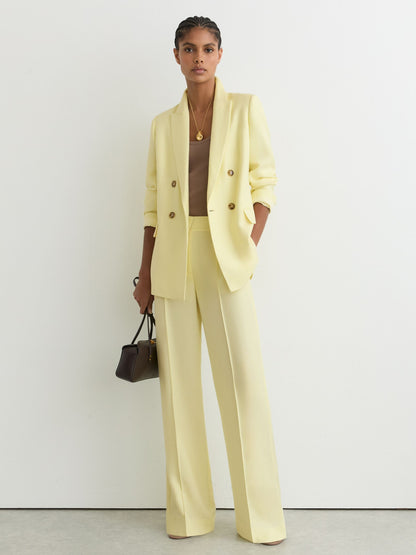 Wide-Leg Suit Trousers in Yellow
