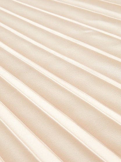 Pleated Midi Skirt in Champagne Neutral