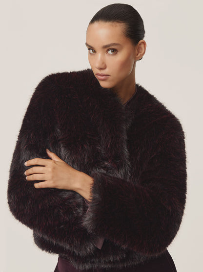 Fur Jacket in Burgundy