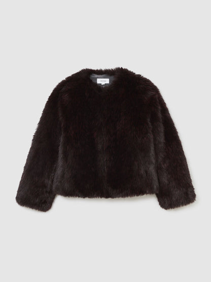 Fur Jacket in Burgundy