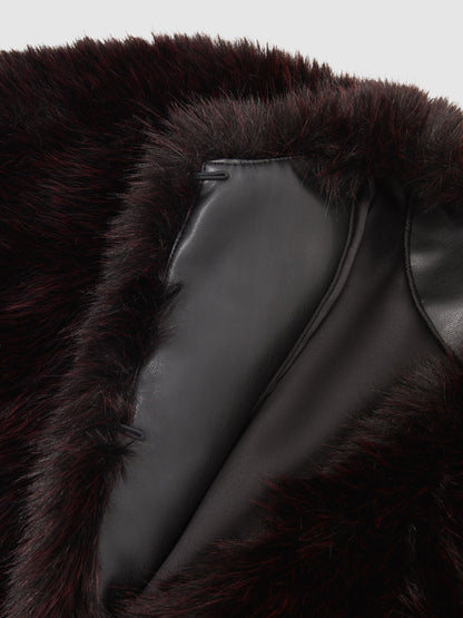 Fur Jacket in Burgundy