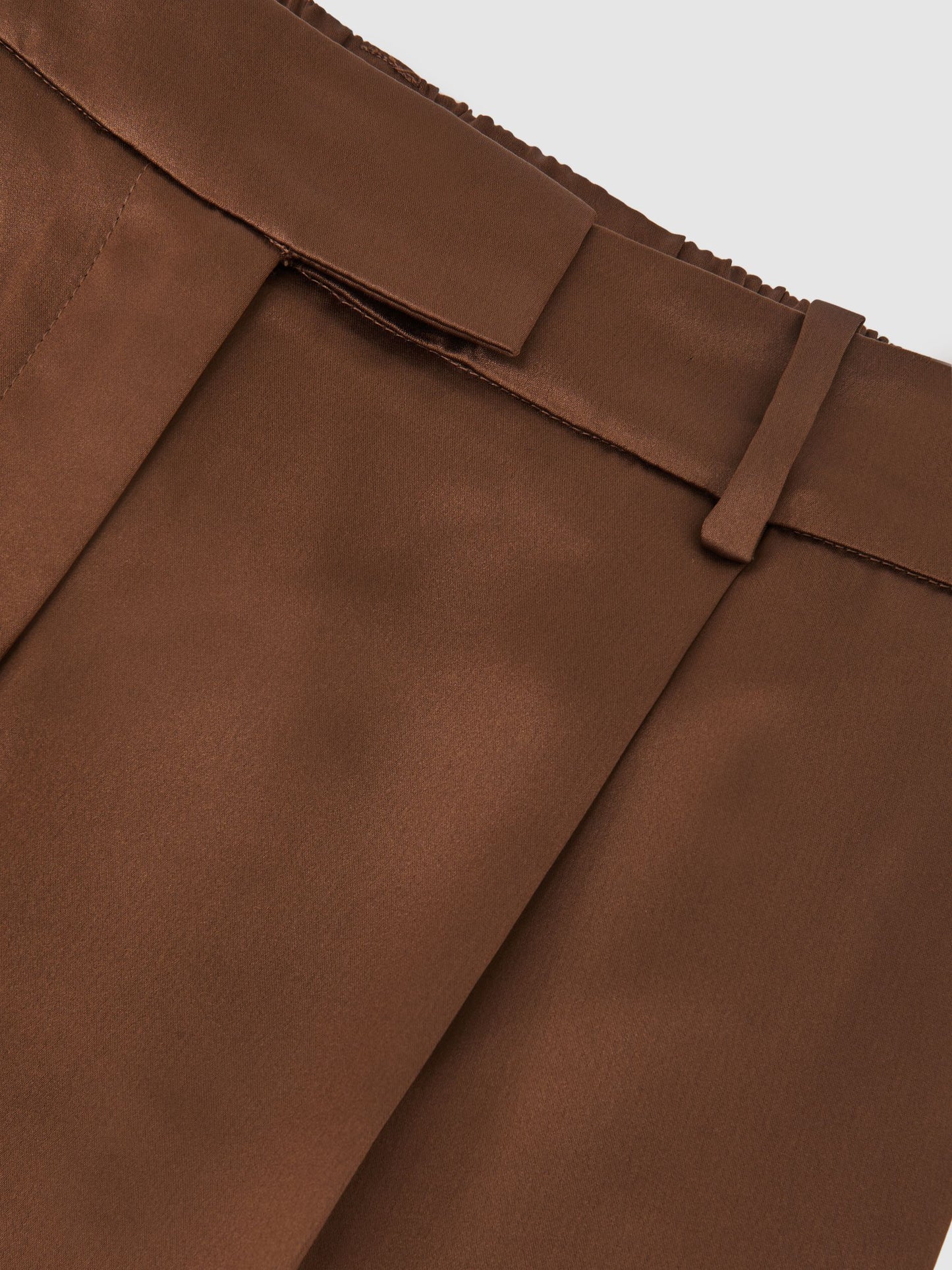 Satin Tapered Trousers in Bronze