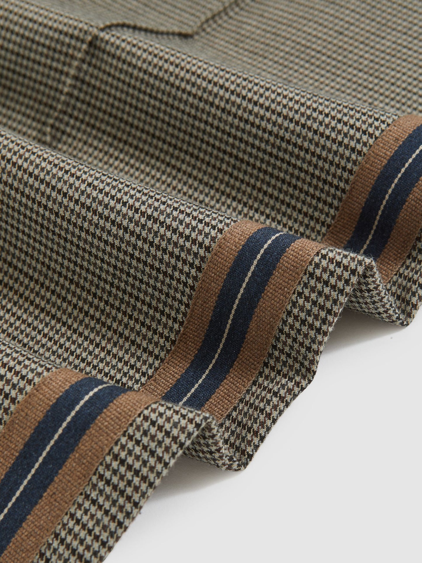 Side-Stripe Wide-Leg Check Trousers in Neutral Check