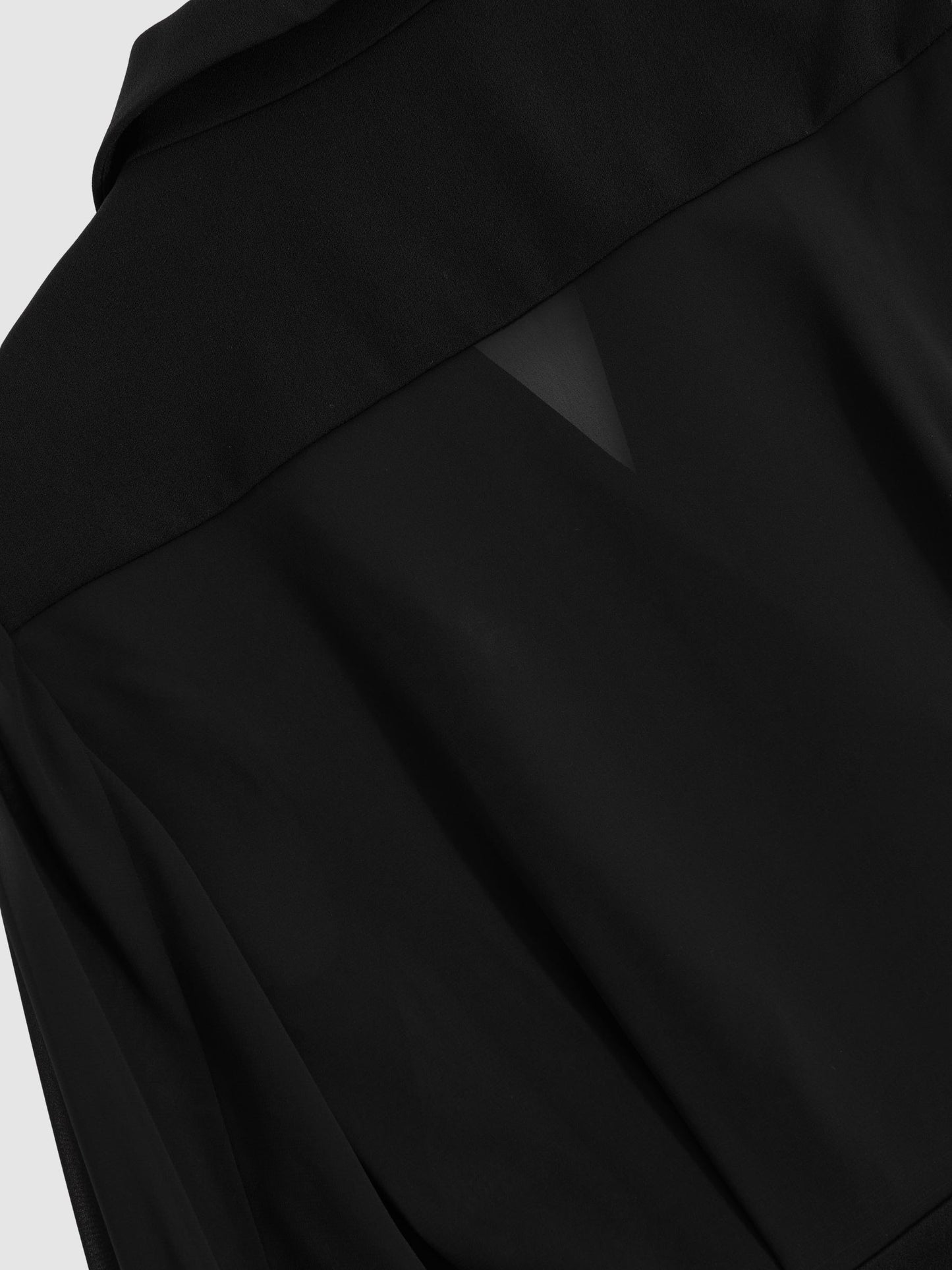 Reiss Sheer-Sleeve Tuxedo Jumpsuit in Black