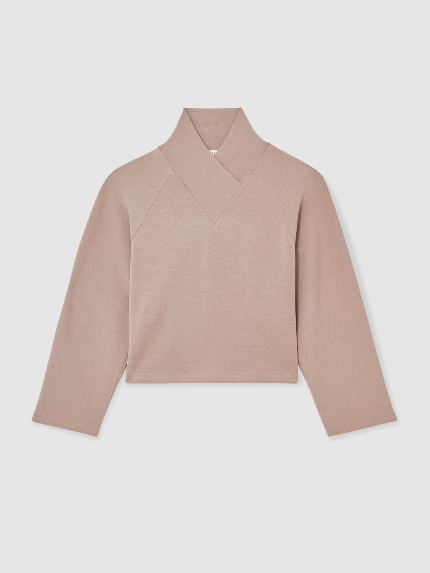 Modal-Blend Interlock Shawl Sweatshirt in Taupe Neutral