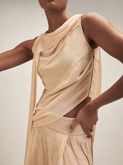 Royal Ballet Panel Shell Top in Pale Pink