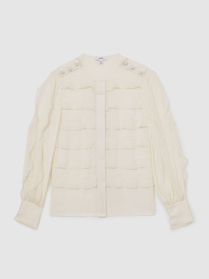 Royal Ballet Ruffle Blouse in Cream