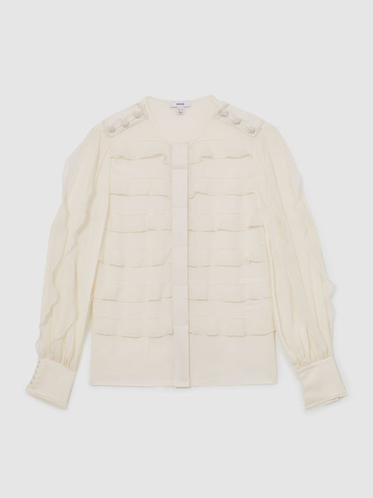 Royal Ballet Ruffle Blouse in Cream