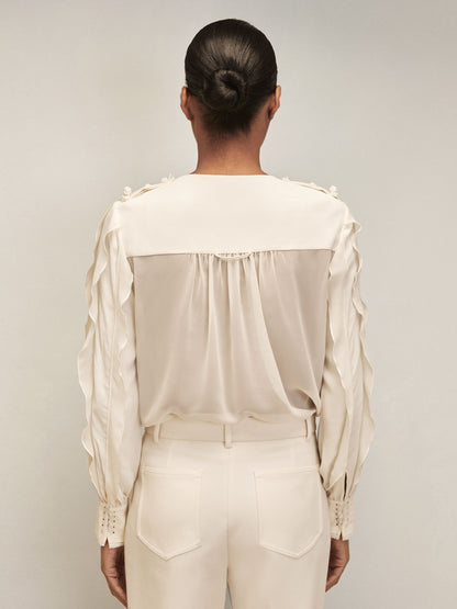 Royal Ballet Ruffle Blouse in Cream