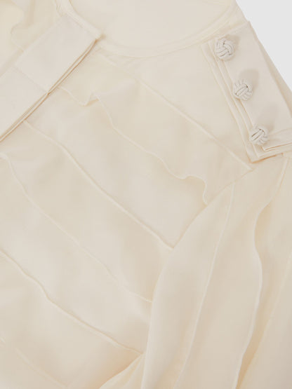 Royal Ballet Ruffle Blouse in Cream