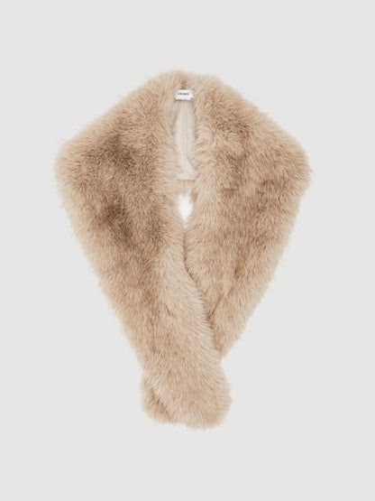 Fur Scarf in Neutral