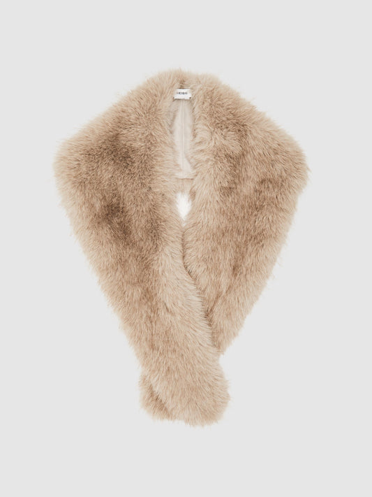 Fur Scarf in Neutral