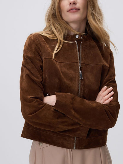 Leather zipped jacket