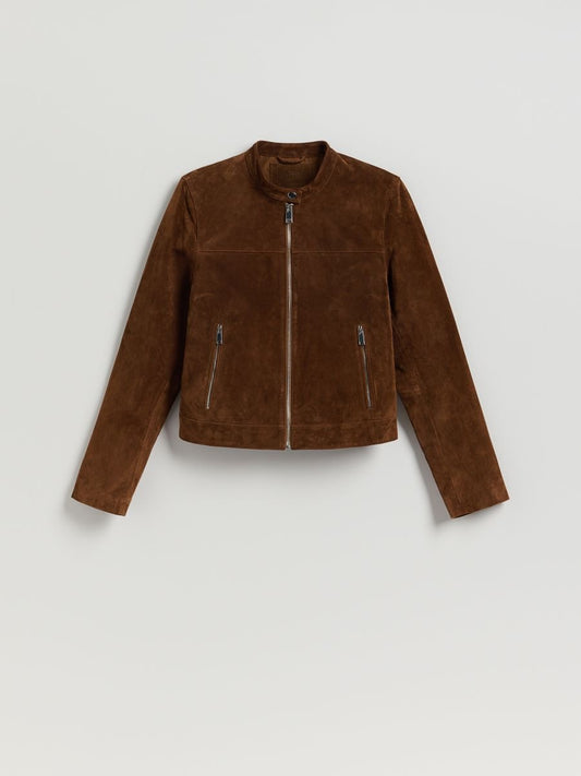 Leather zipped jacket