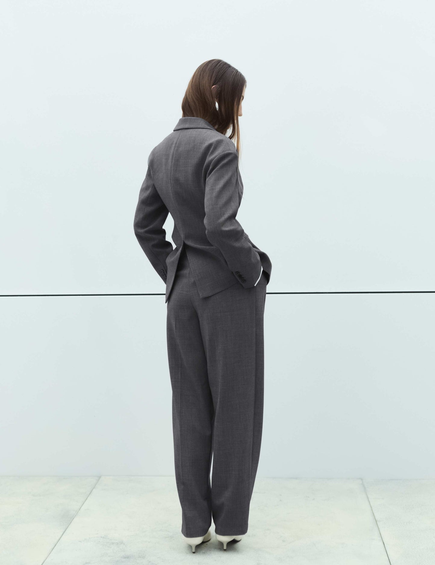 Waisted Double Breasted Longline Blazer