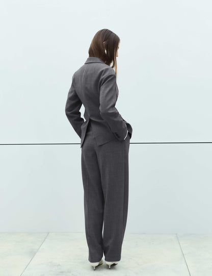 Waisted Double Breasted Longline Blazer