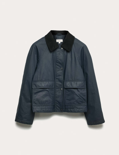Waxed Look Short Utility Jacket