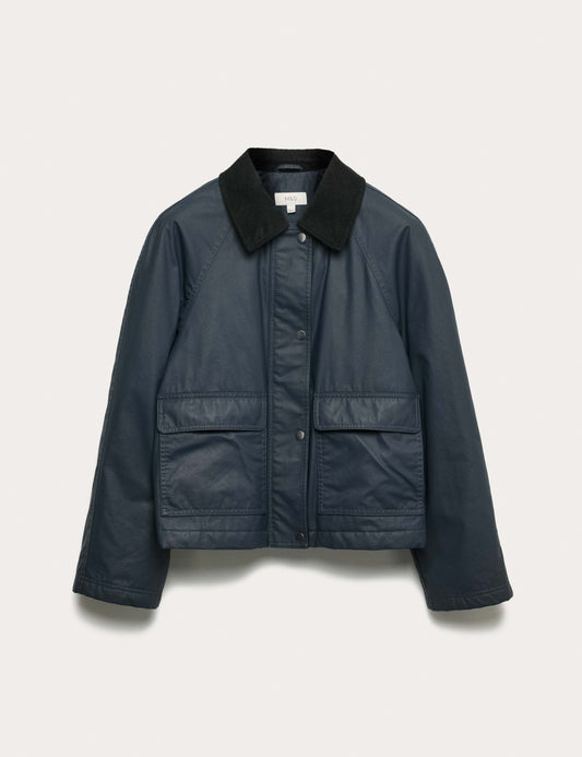 Waxed Look Short Utility Jacket