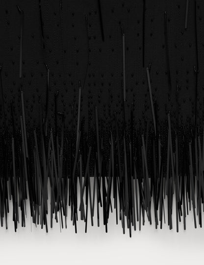 Wool Blend Embellished Tassel Midi Dress