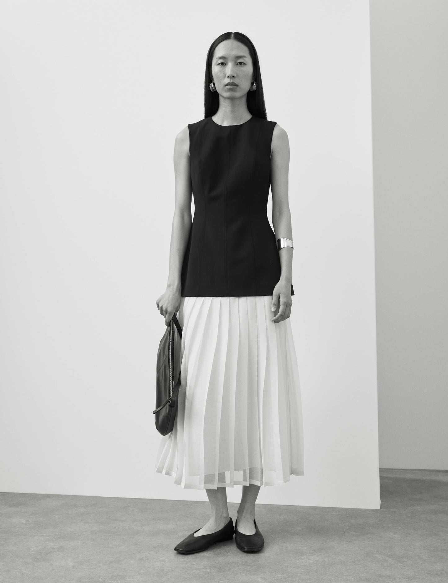 Wool Blend Layered Midaxi Dress