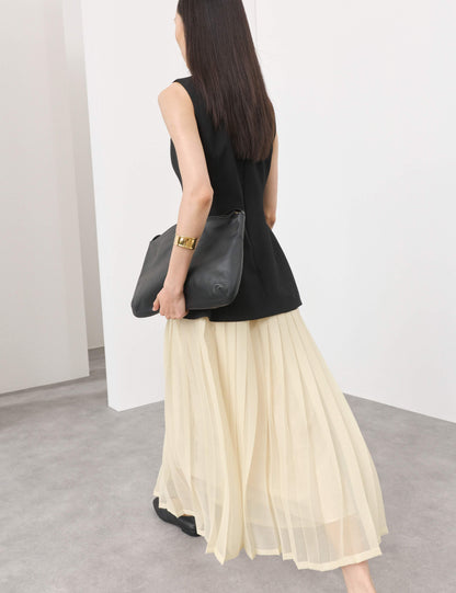 Wool Blend Layered Midaxi Dress