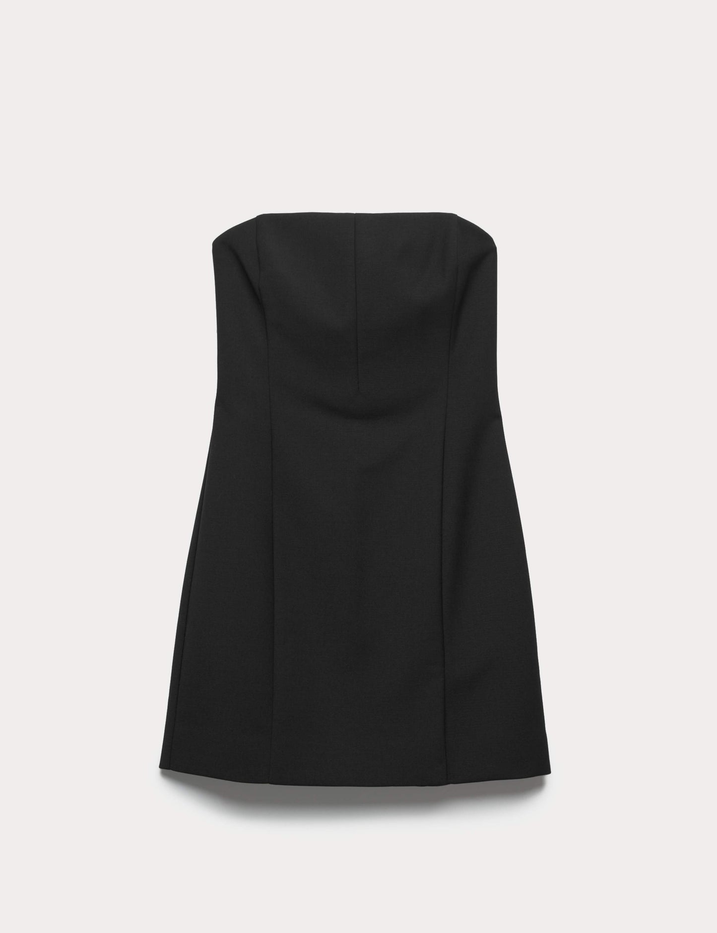 Wool Blend Strapless Mini Tailored Dress