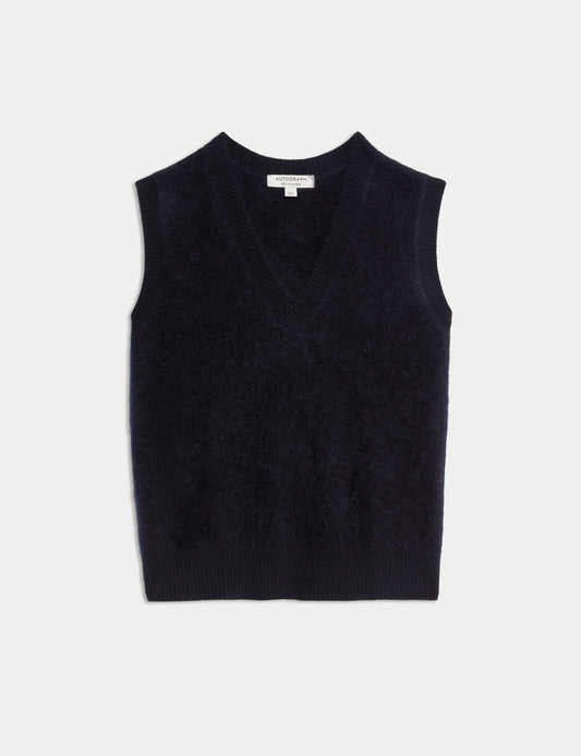 Wool Blend Textured Tabard with Cashmere