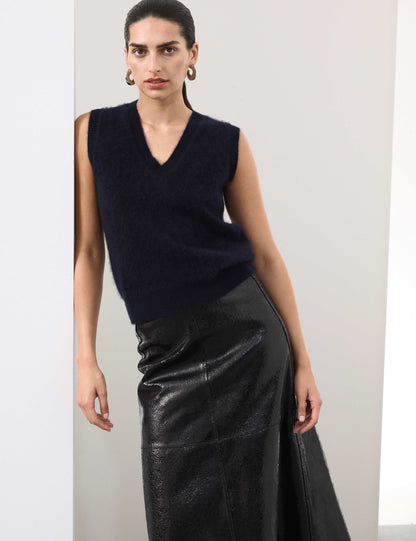 Wool Blend Textured Tabard with Cashmere