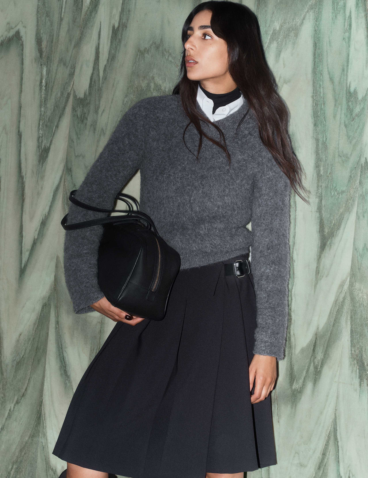 Wool Blend V-Neck Jumper with Mohair