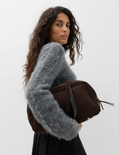 Wool Blend V-Neck Jumper with Mohair