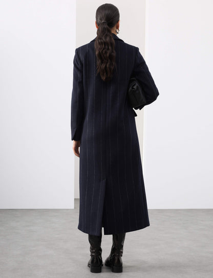 Wool Rich Double Breasted Longline Coat