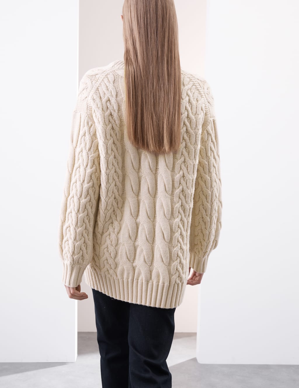 Wool Rich Textured Crew Neck Jumper