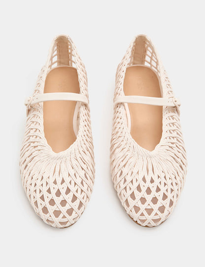 Woven Flat Mary Jane Ballet Pumps