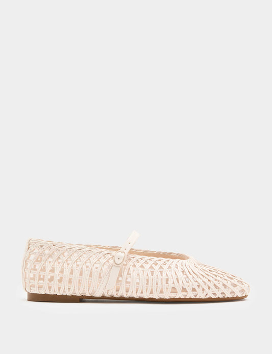 Woven Flat Mary Jane Ballet Pumps