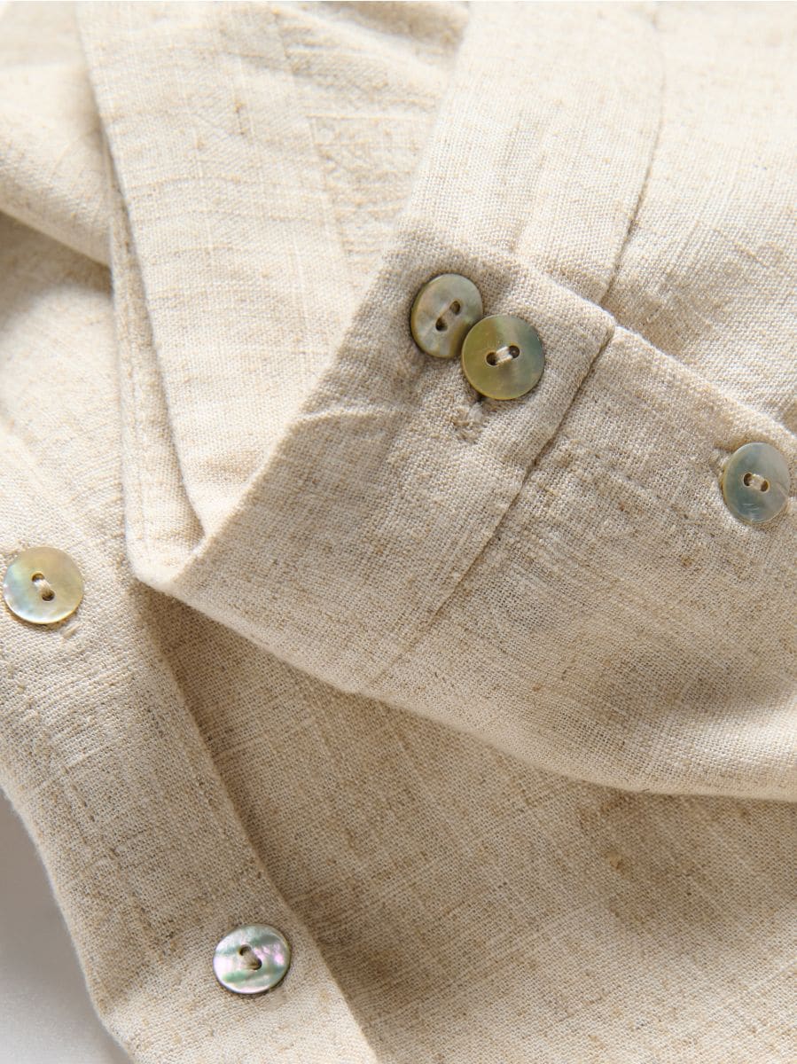 Midi skirt with linen blend