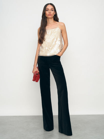 Sequin Cami Top in Cream