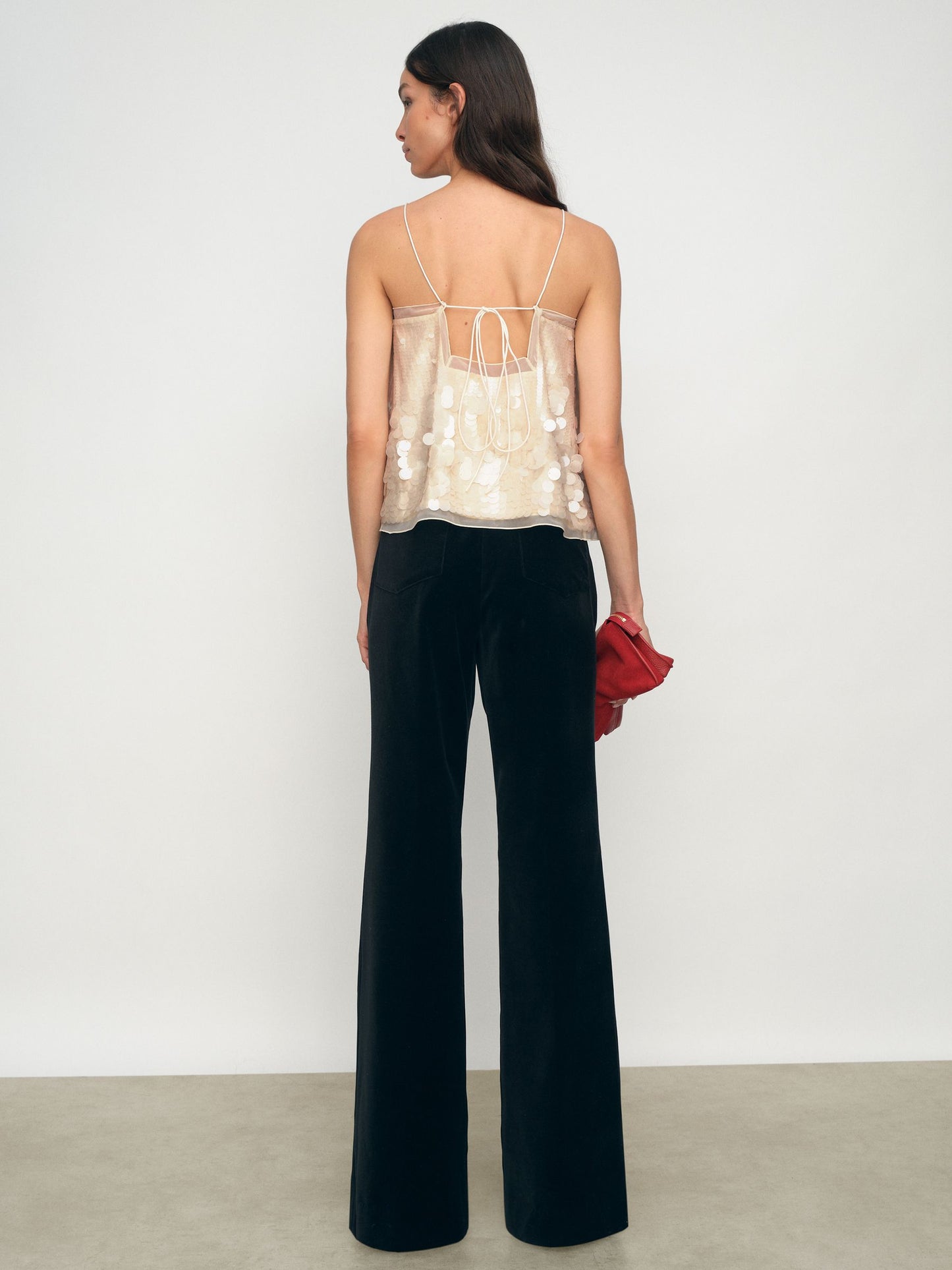 Sequin Cami Top in Cream