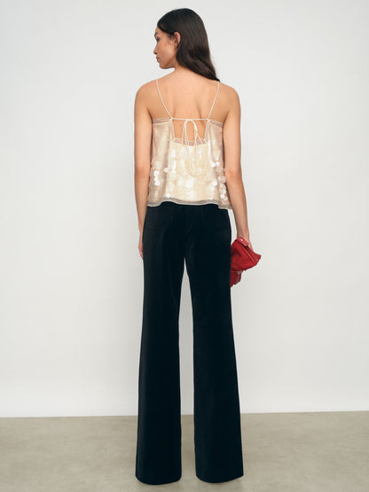 Sequin Cami Top in Cream