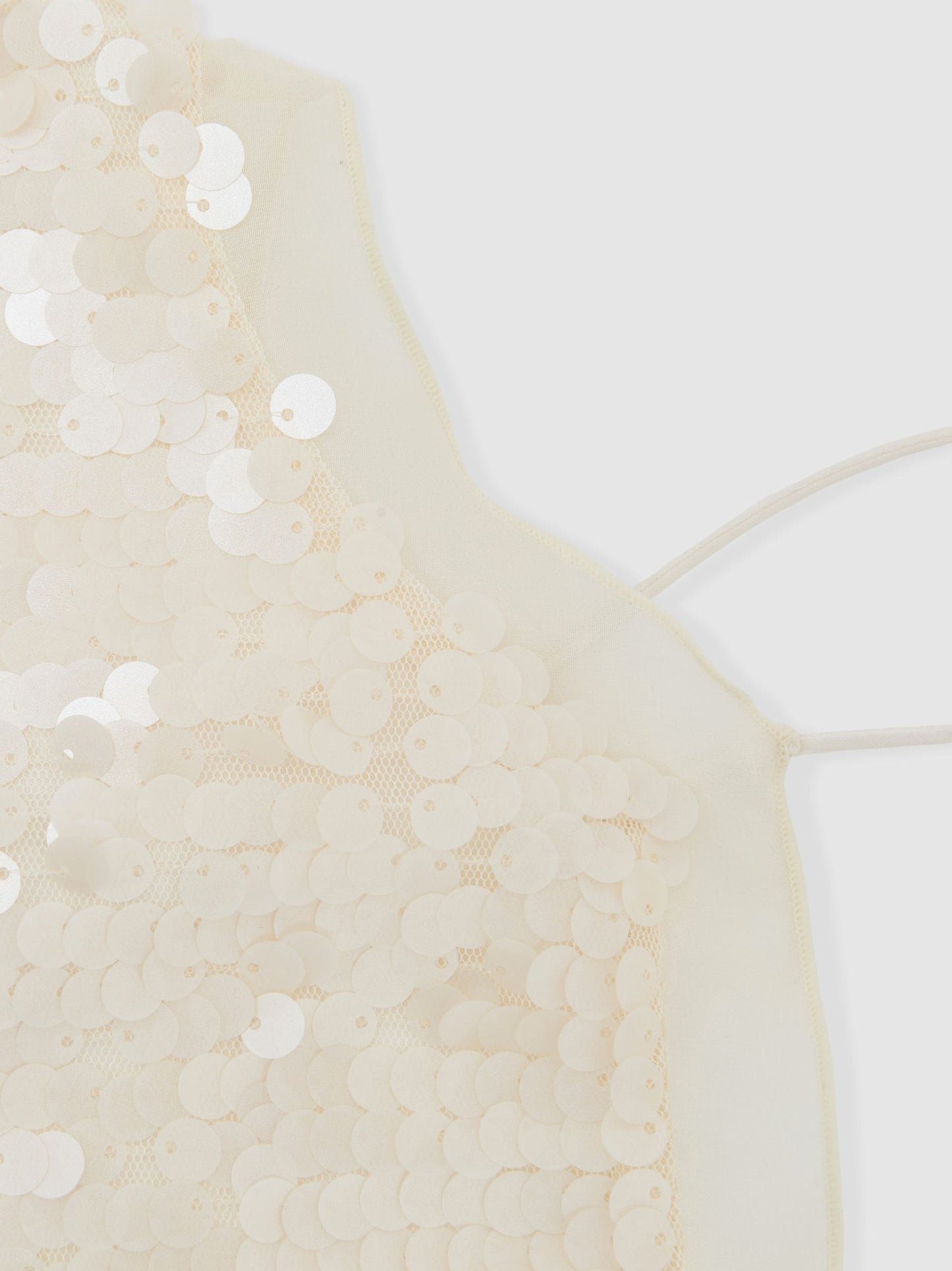 Sequin Cami Top in Cream