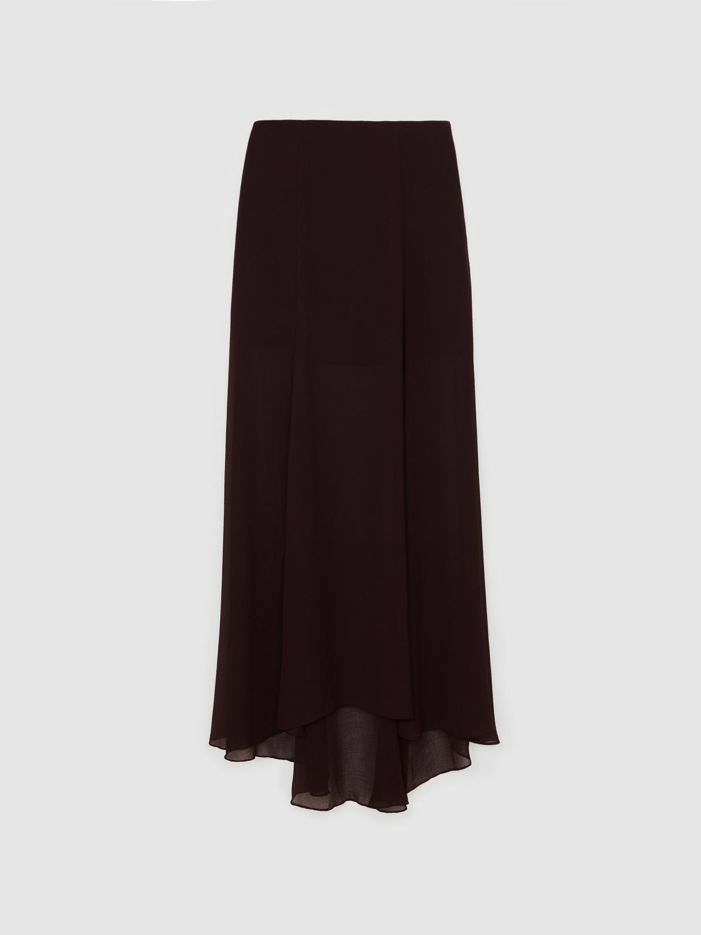 Sheer Textured Maxi Skirt in Chocolate Brown