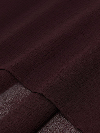 Sheer Textured Maxi Skirt in Chocolate Brown