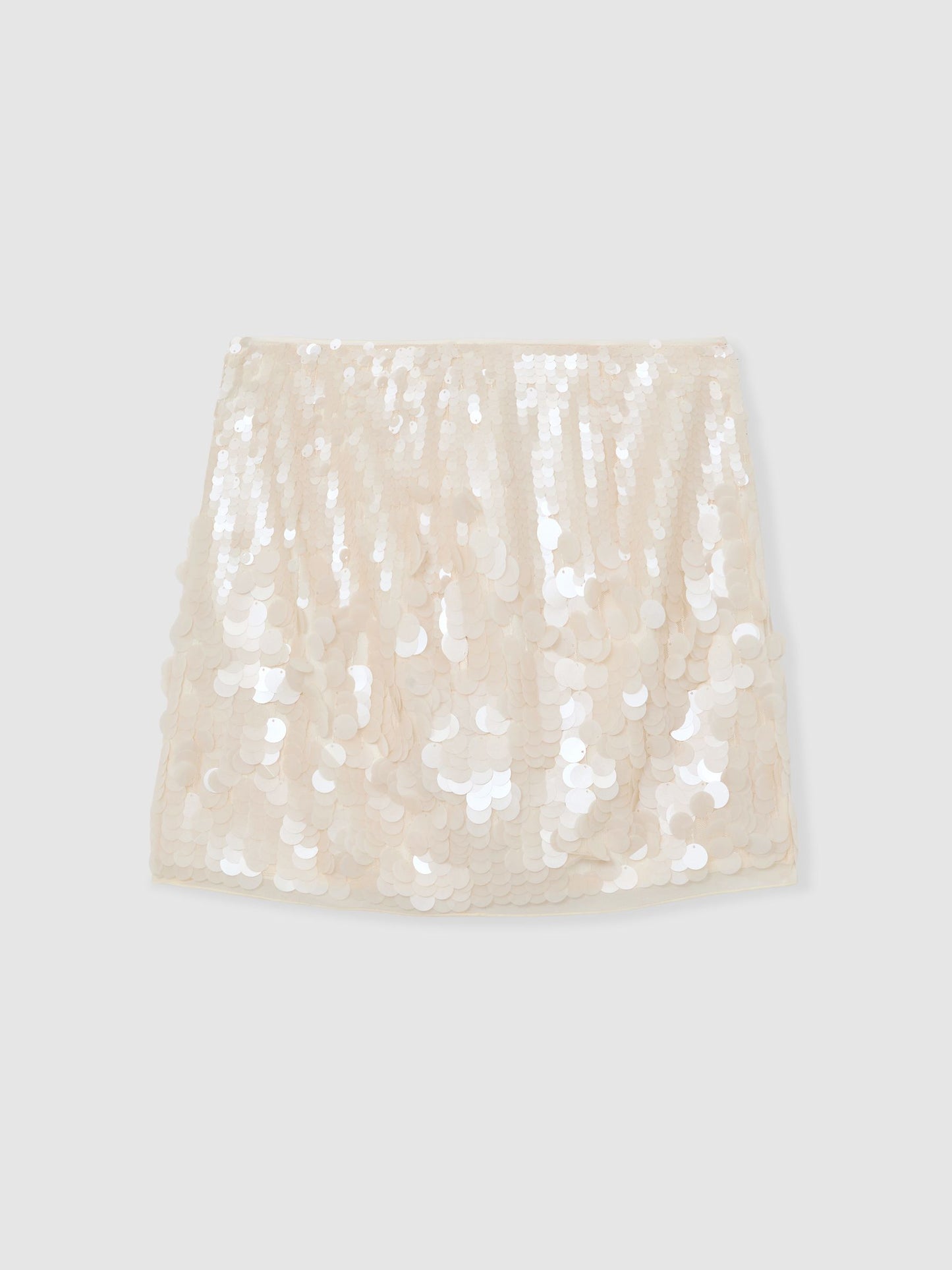 Sequin Mini Skirt in Cream