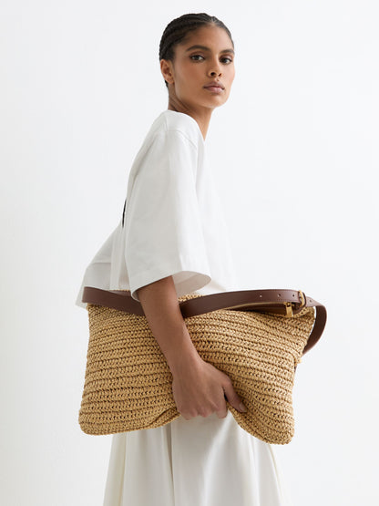 Raffia-Effect Tote Bag in Natural