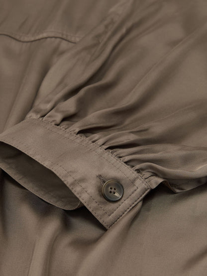 Satin Balloon-Leg Trousers in Taupe Neutral