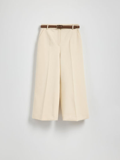 Wide leg trousers with belt