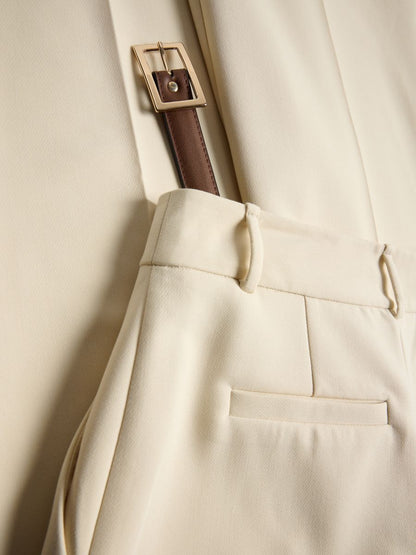 Wide leg trousers with belt