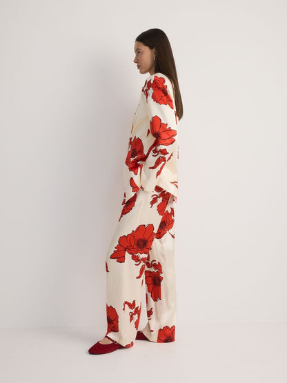Patterned viscose trousers
