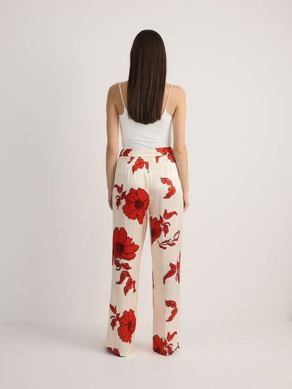 Patterned viscose trousers