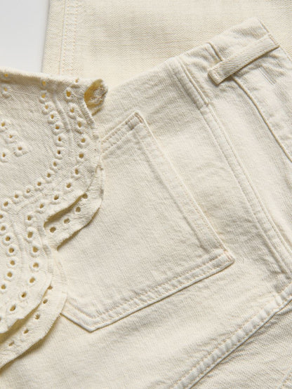 Wide-leg jeans with lace pattern